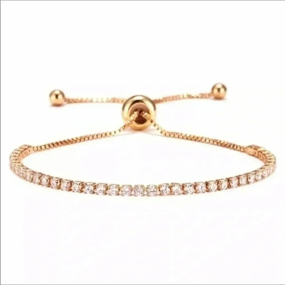 Jewelry - Gold & Rhinestone Adjustable Bracelet NWT